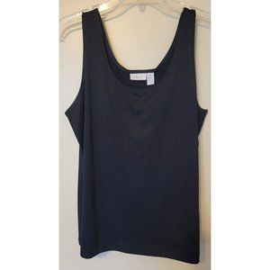 Chico's Travelers Plus Sz 2 Black Popover Tank Top Shirt Nylon & Spandex